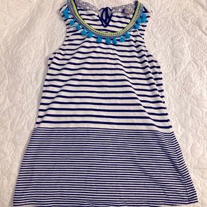 Anthropologie One September Color Pom Striped Tank